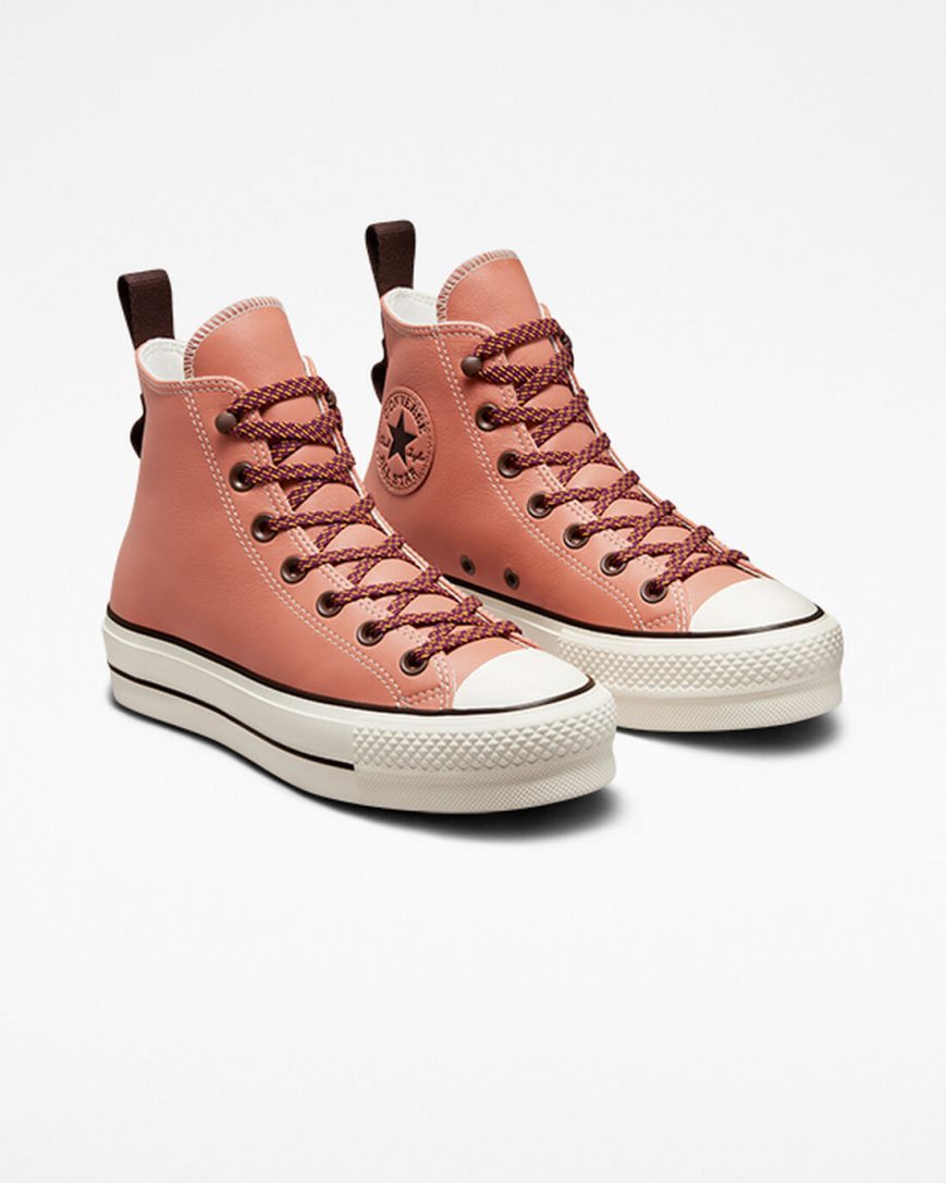 Topanky Na Platforme Converse Chuck Taylor All Star Lift Tonal Kozene Vysoke Damske Marhule | SK KNUHE5